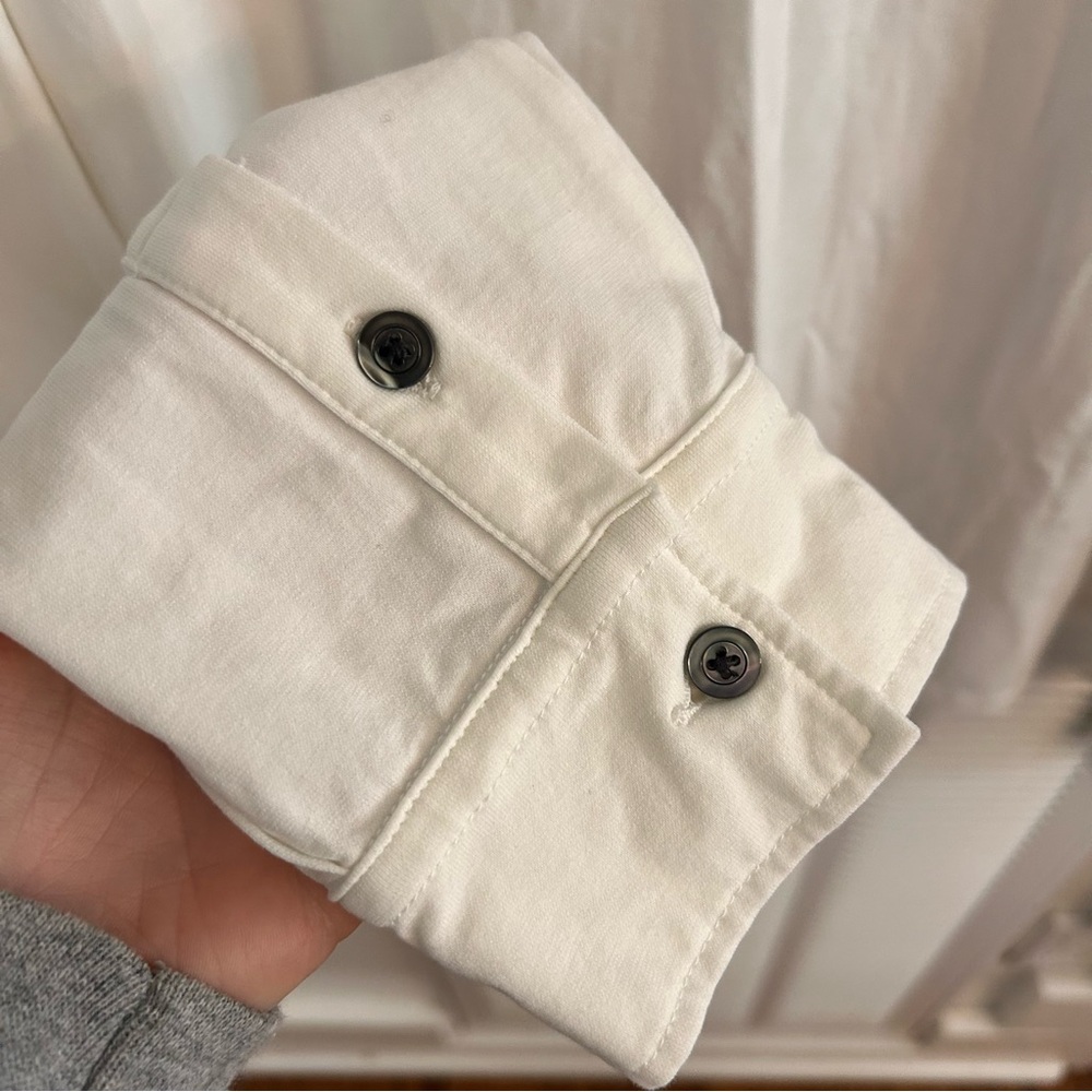 Alpha Studio white cotton elastane button down co… - image 9